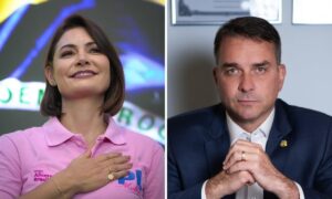 'A desavença existe', diz Michelle após gravar com Flávio Bolsonaro