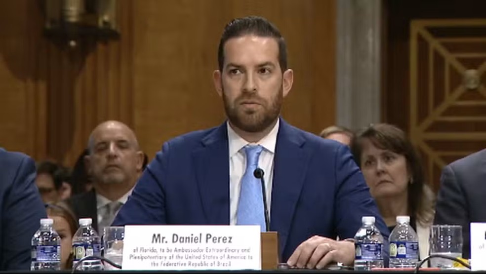 Daniel Perez é filho de cubanos e tornou-se o centro do mais novo impasse diplomático entre EUA e Brasil — Foto: Foto: Reprodução/Senado dos EUA