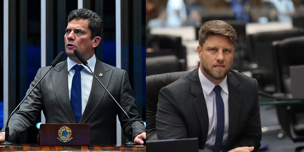 Senador Sérgio Moro (PL-PR) e Requião Filho (PDT) — Foto: Waldemir Barreto/Agência Senado e Assembleia Legislativa do Paraná